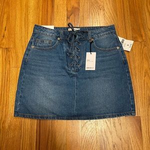 Lace-up denim mini skirt (LA collection)